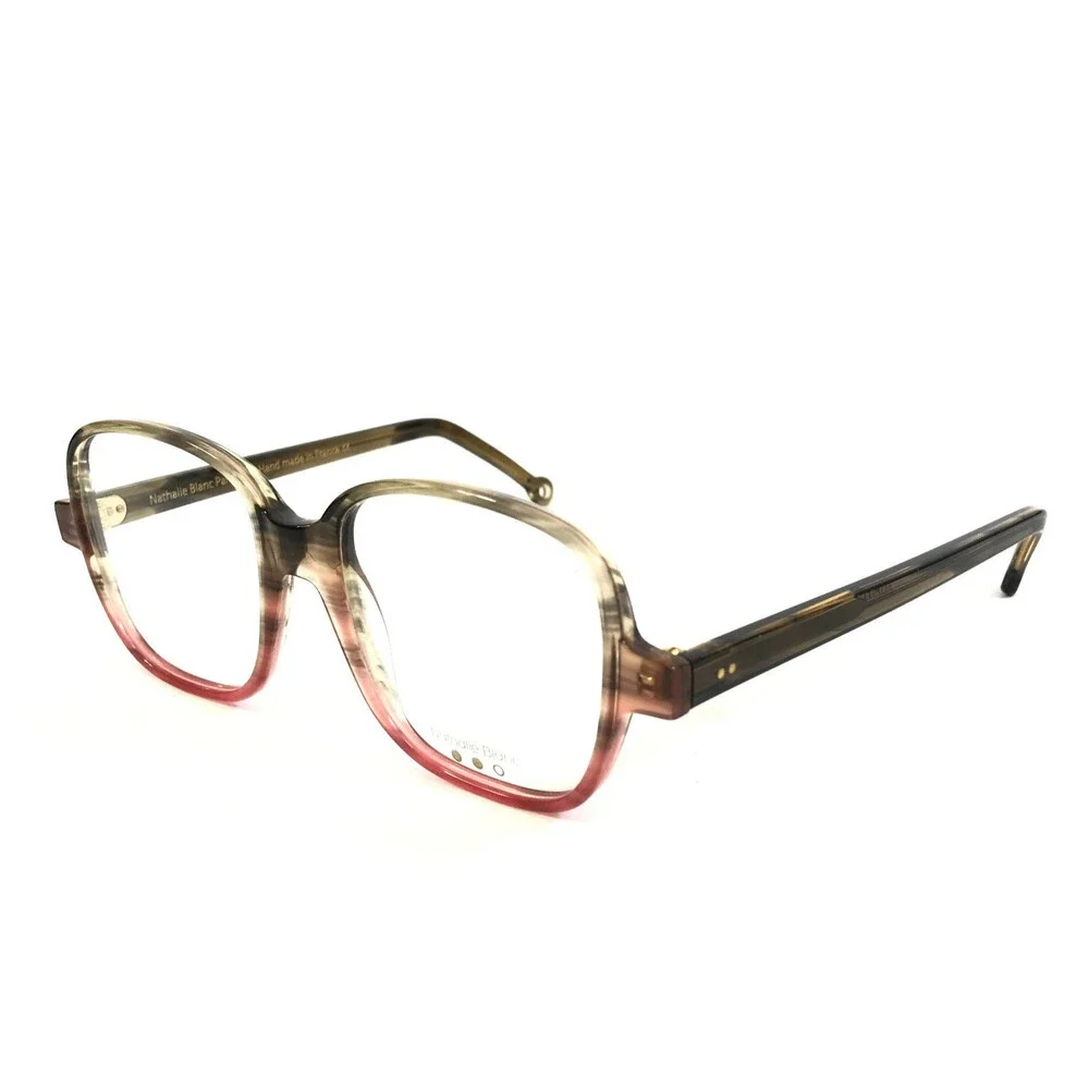 Nathalie Blanc Eyeglasses Frames LUCIANE 337 Brown Red Horn Full Rim 50-17-145